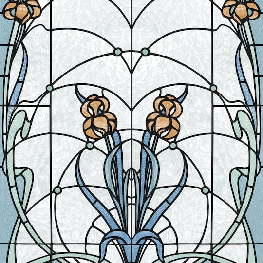 Designs Direct Floral Stained Glass Flower Wallpaper